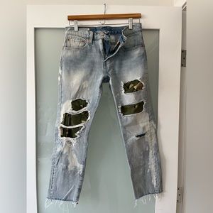 Levi’s with camouflage patches
